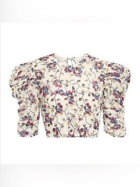 Isabel Marant Etoile Silva floral cotton cropped top